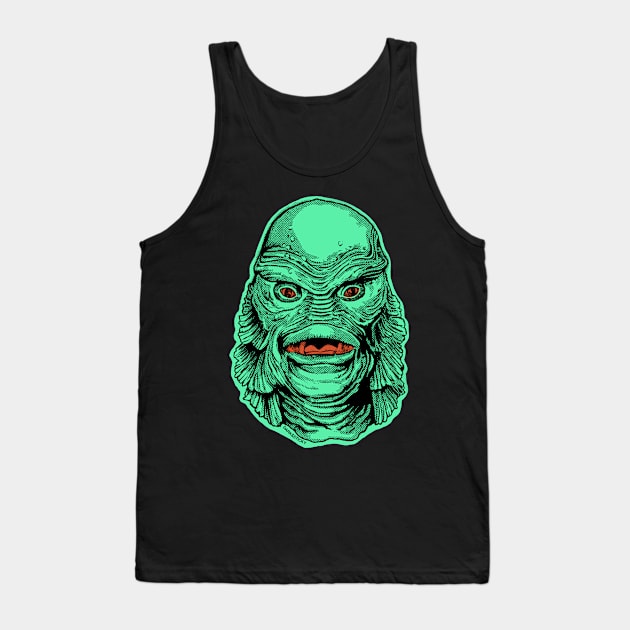 Green Gillman Creature! Tank Top by Dark & Sticky